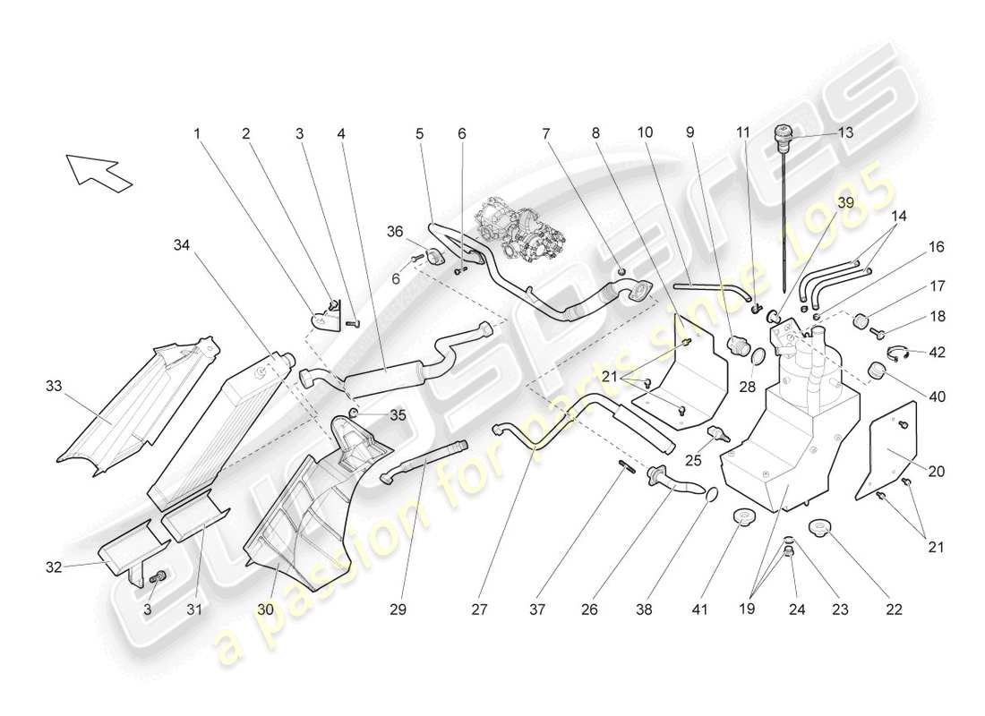 lamborghini gallardo coupe (2005) oil cooler parts diagram