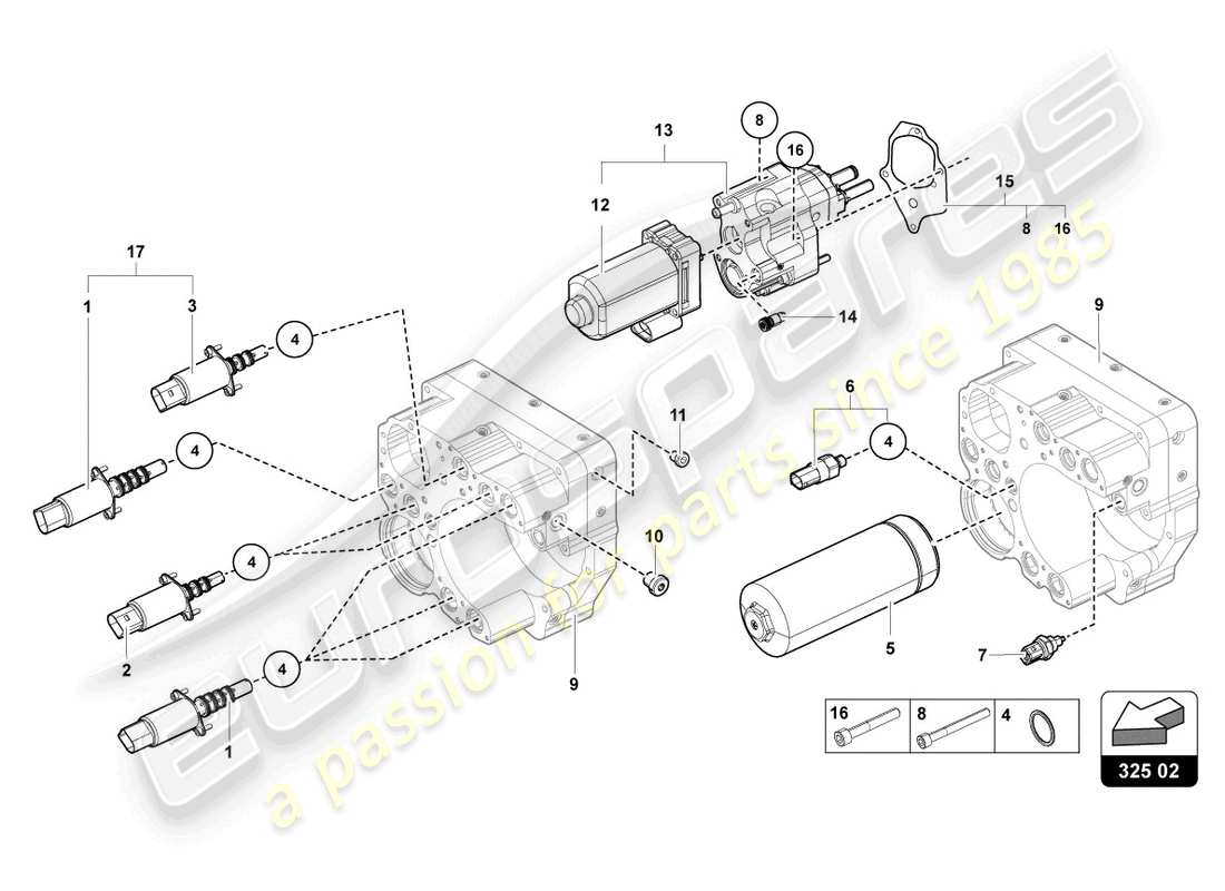 lamborghini ultimae (2022) hydraulics control unit parts diagram