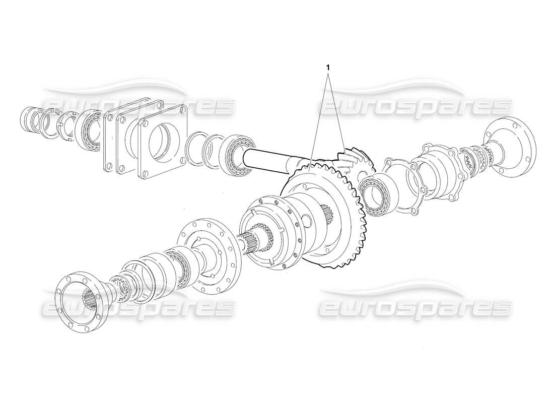 lamborghini diablo se30 (1995) rear differential (valid for switzerland - january 1995) parts diagram