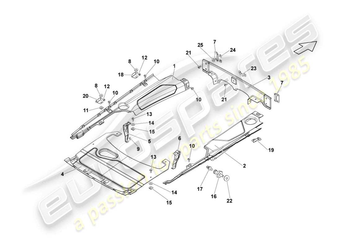 lamborghini lp570-4 sl (2014) cover for engine compartment parts diagram