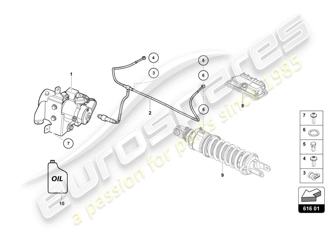 lamborghini countach lpi 800-4 (2022) lifting device parts diagram