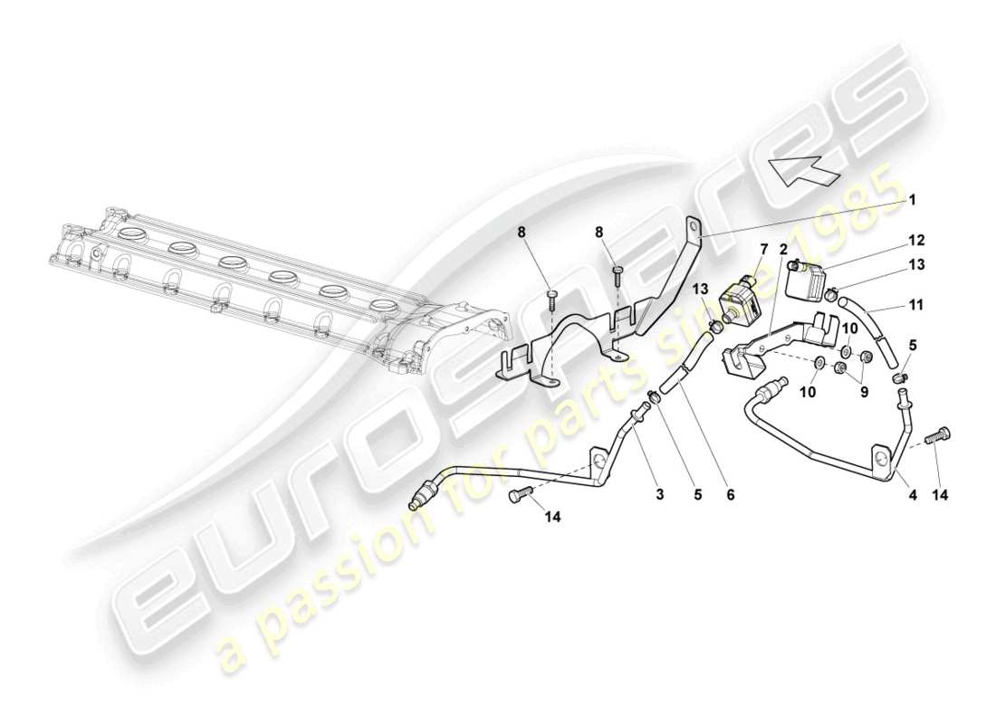 lamborghini lp640 roadster (2008) exhaust control system part diagram