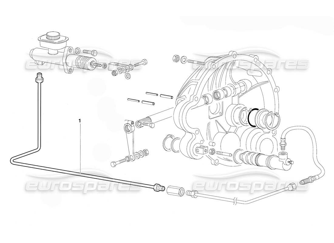 lamborghini diablo (1991) clutch control levers (valid for gb version - october 1991) part diagram