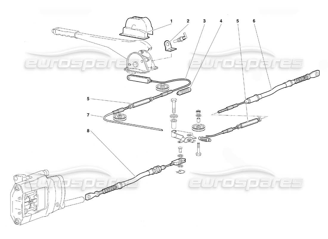 lamborghini diablo (1991) handbrake (valid for gb version - october 1991) part diagram