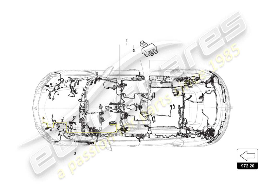 lamborghini urus s (2024) wiring harness for interior parts diagram