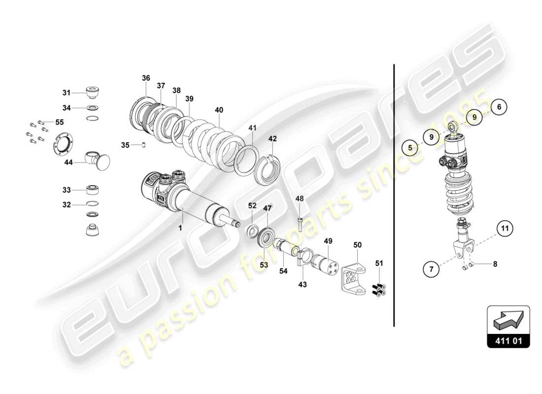 lamborghini super trofeo evo 2 (2022) front suspension parts diagram