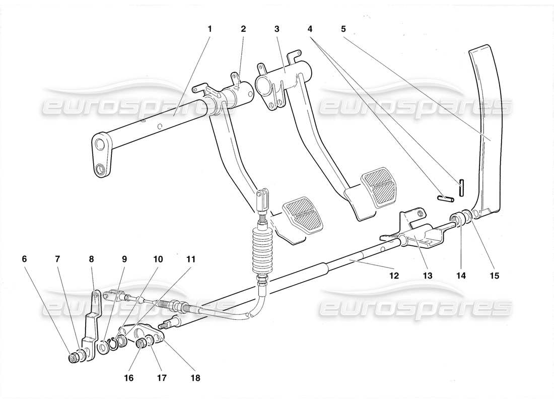 lamborghini diablo roadster (1998) pedals (valid for uk 1998) parts diagram