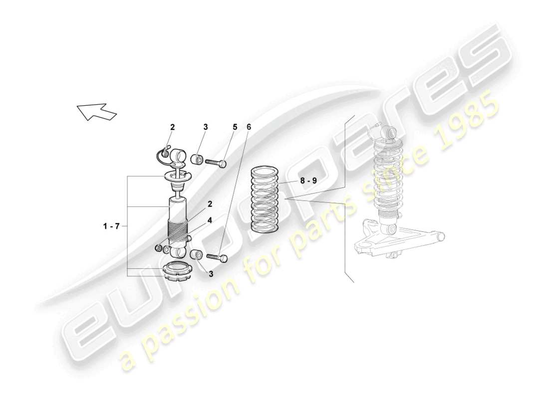 lamborghini lp640 coupe (2010) suspension front part diagram