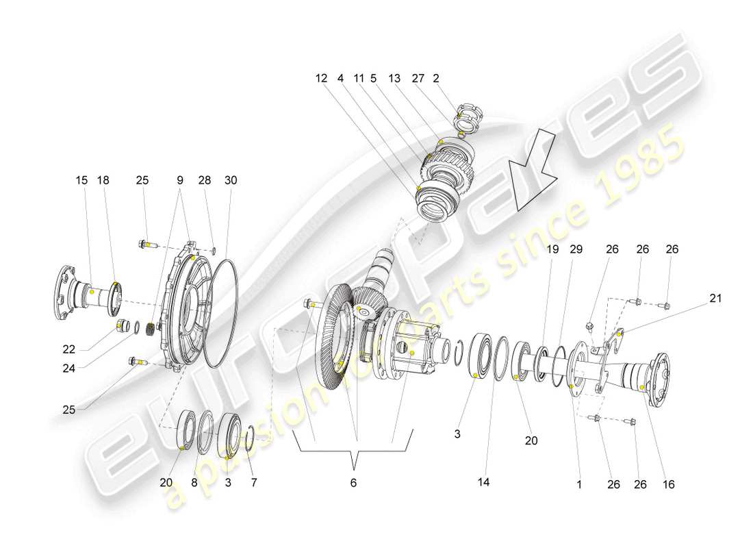 lamborghini gallardo coupe (2006) differential part diagram