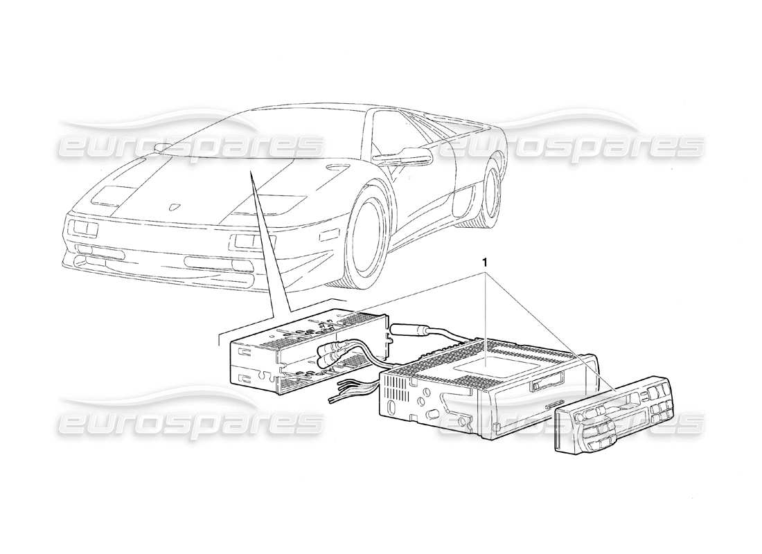 lamborghini diablo sv (1997) radio set (valid for canada - march 1997) part diagram