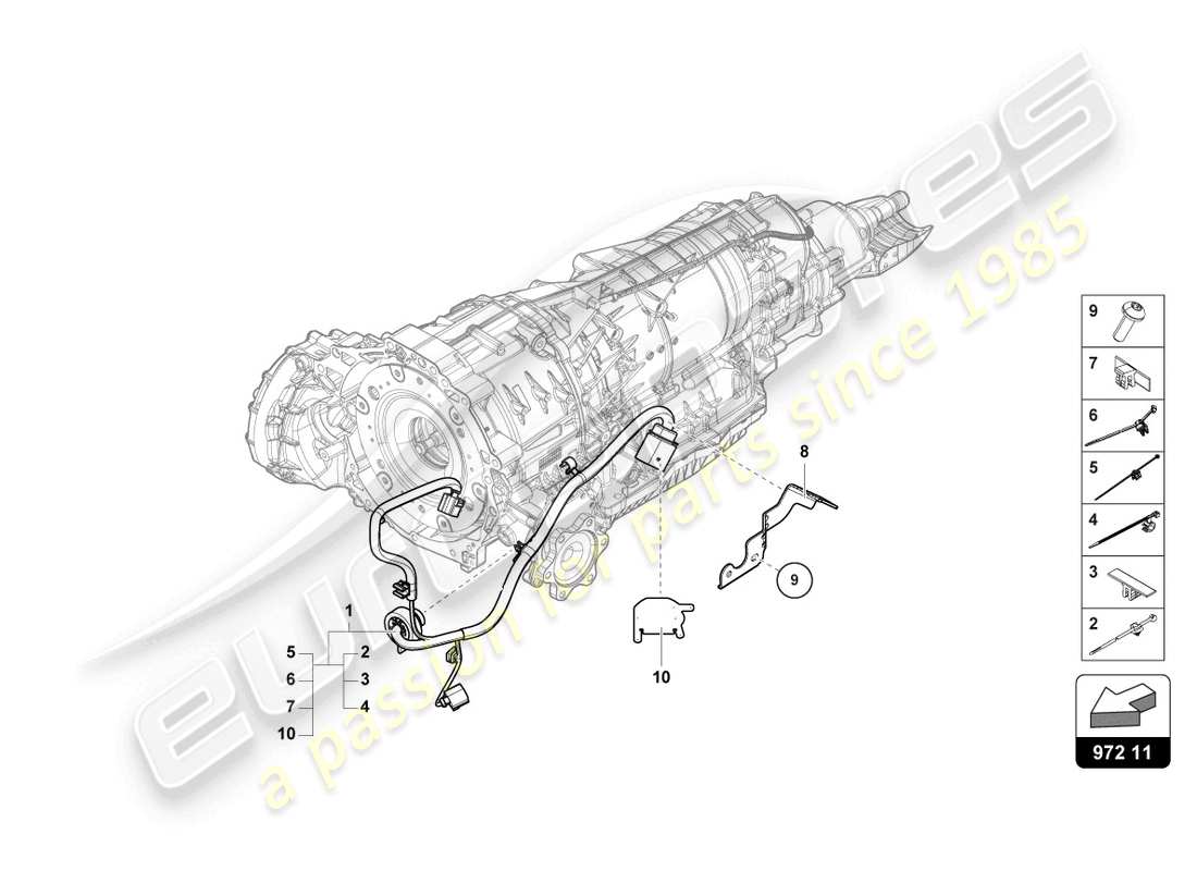 lamborghini urus (2021) wiring harness for gearbox parts diagram