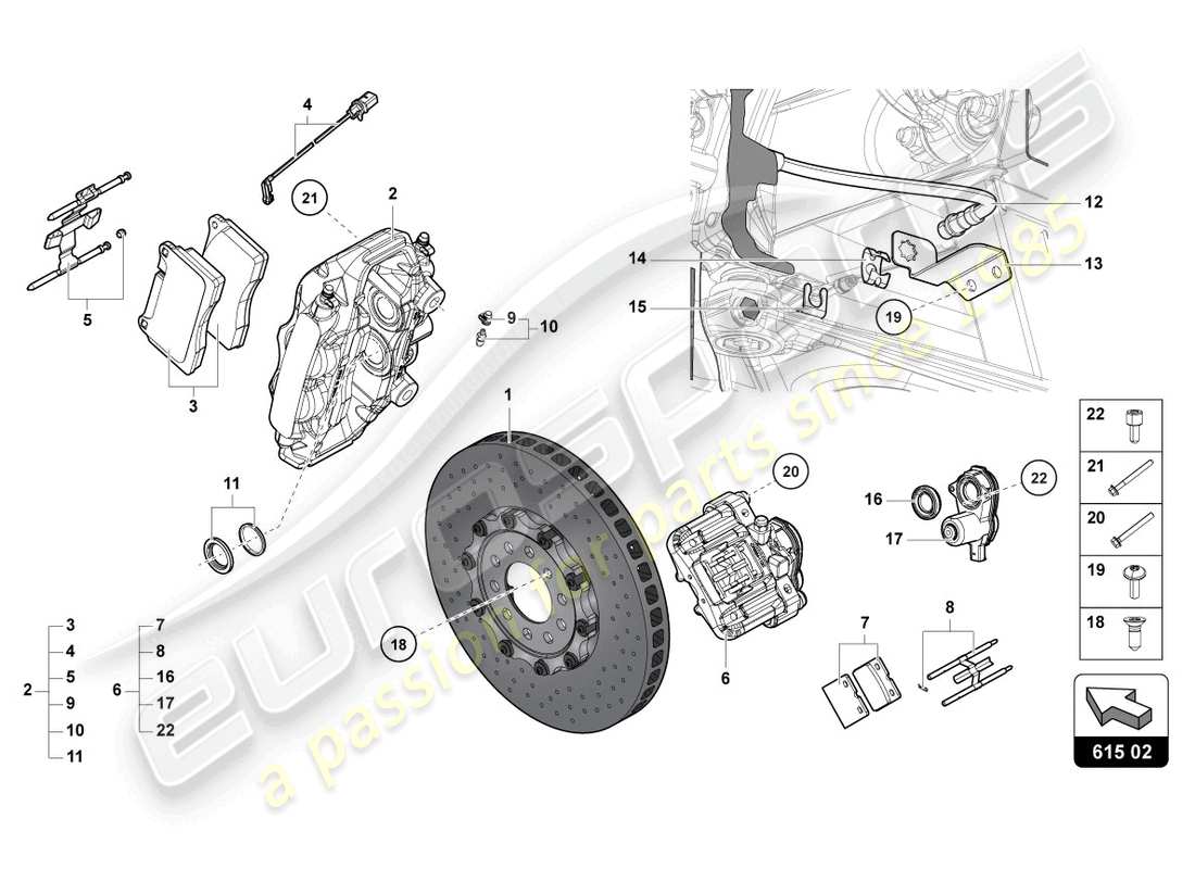lamborghini lp770-4 svj roadster (2022) brake disc rear part diagram