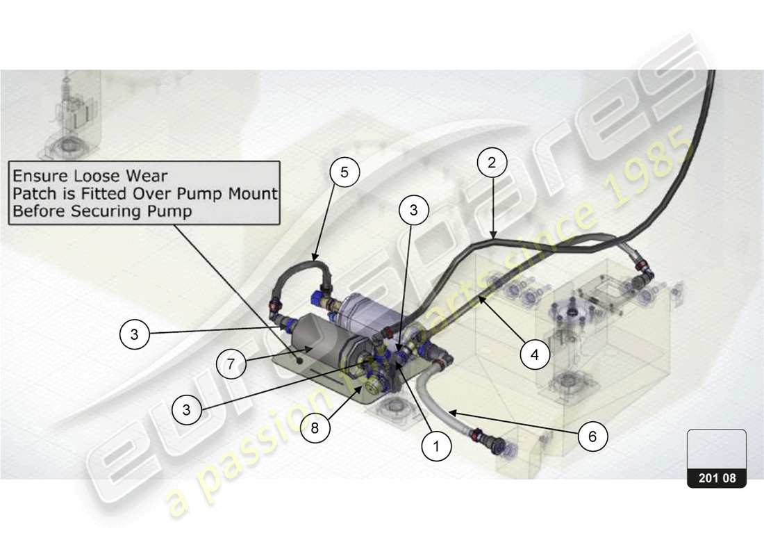 lamborghini super trofeo evo 2 (2022) kit upgrade fuel tank parts diagram