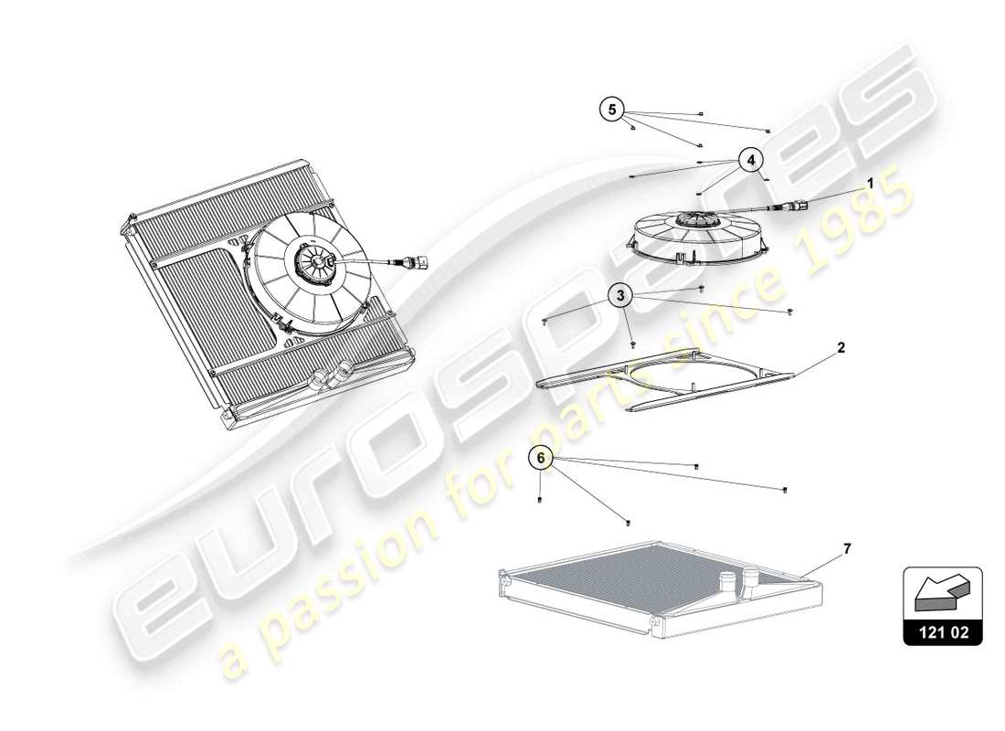 lamborghini super trofeo evo 2 (2022) radiator fan kit stevo2 parts diagram