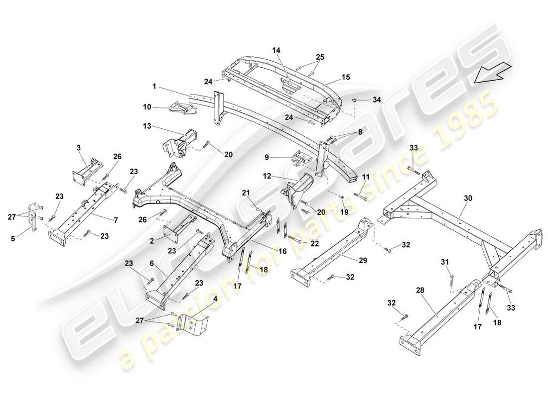 lamborghini lp550-2 coupe (2011) side member rear part rear part diagram