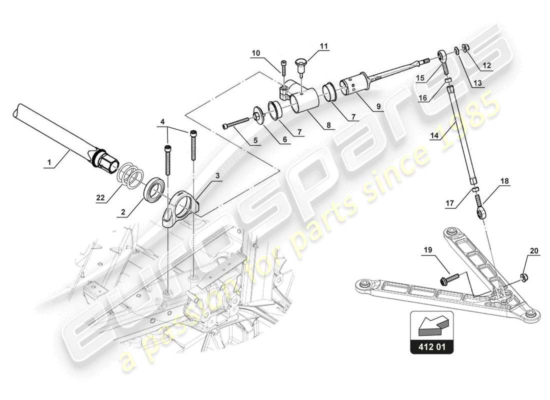 lamborghini gt3 (2017) front anti roll bar part diagram