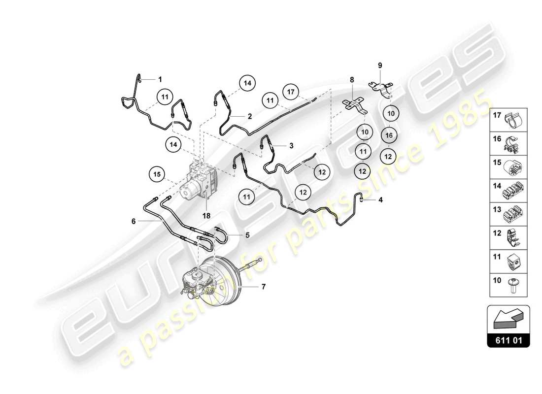 lamborghini sterrato (2024) brake line parts diagram