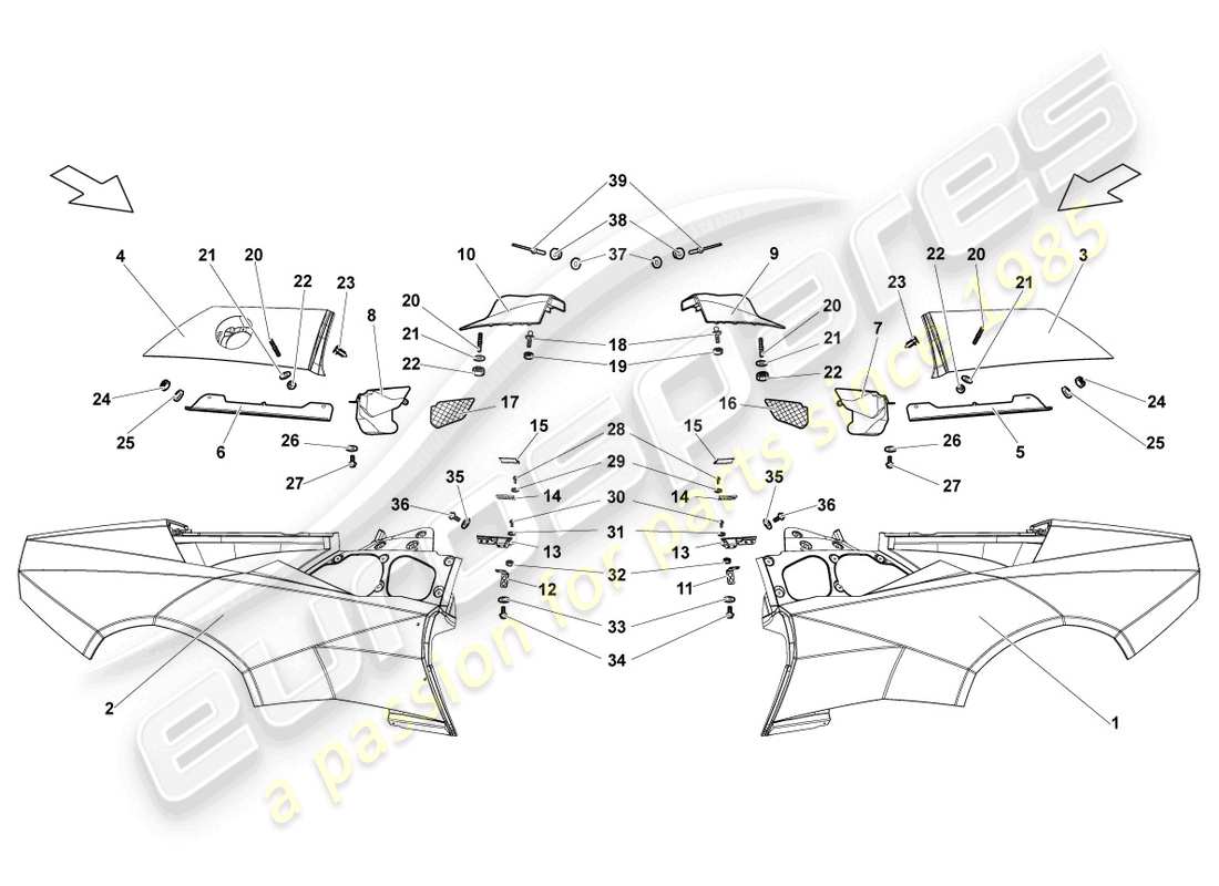 lamborghini reventon roadster side part rear parts diagram
