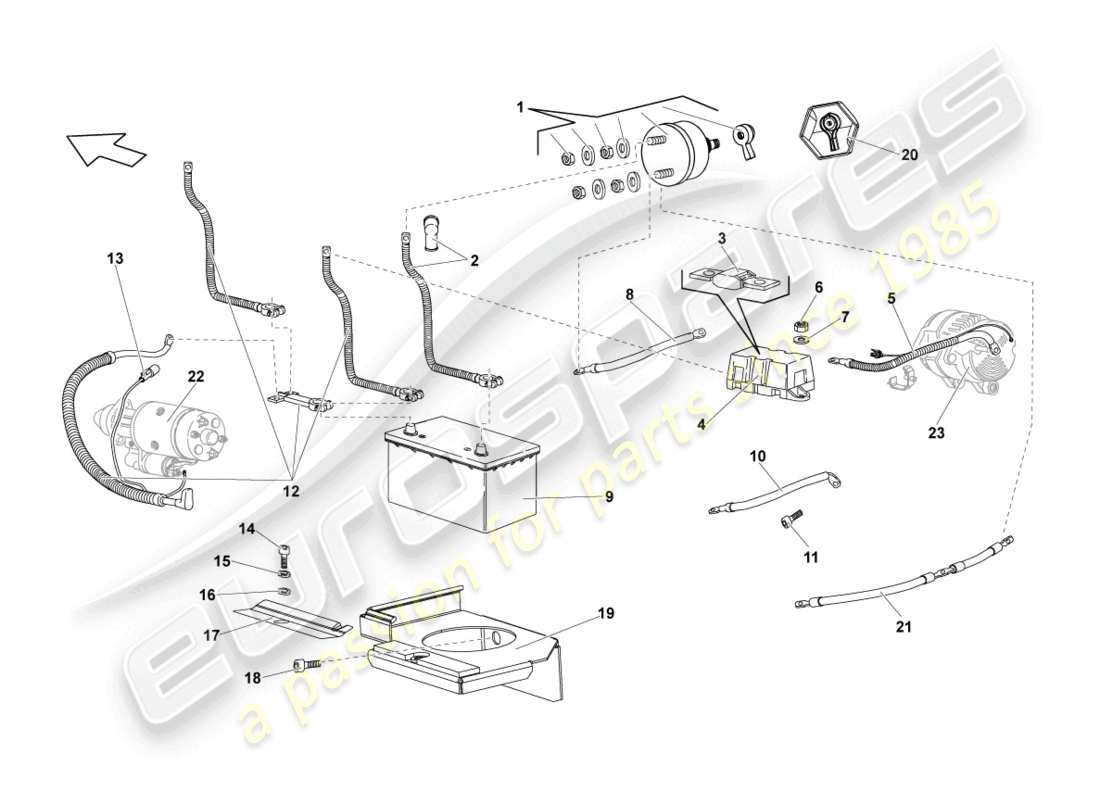 lamborghini lp640 roadster (2009) main fuse socket part diagram