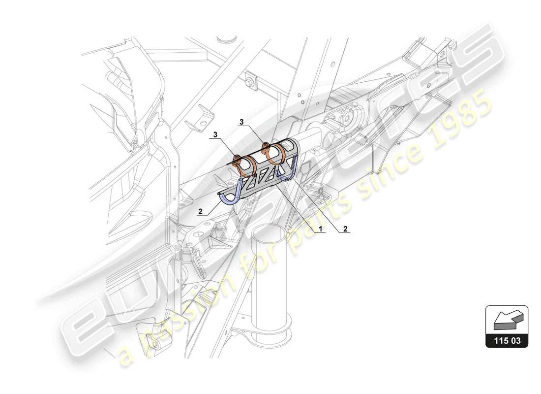 lamborghini gt3 evo (2018) protection for oil pipe part diagram