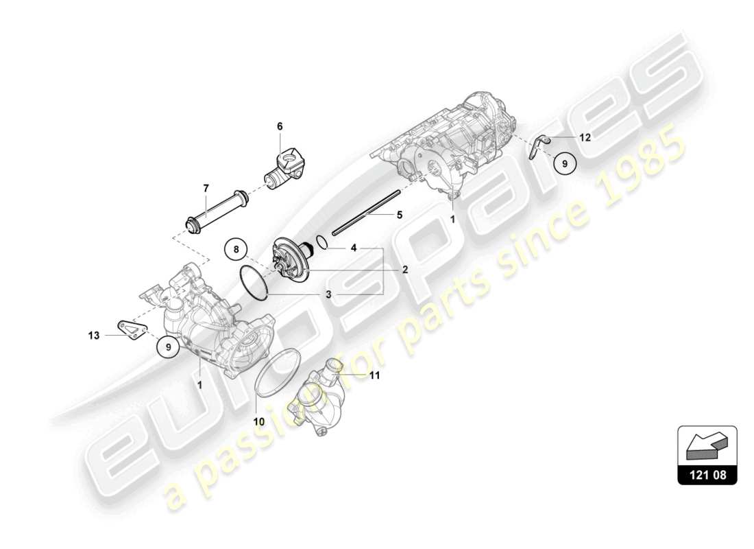 lamborghini super trofeo (2015) water oil pump-internal components part diagram