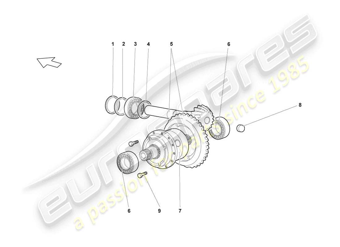 lamborghini lp640 coupe (2009) differential rear parts diagram