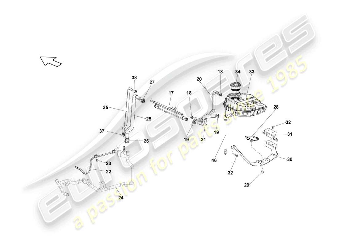 lamborghini lp560-4 spider (2009) reservoir parts diagram