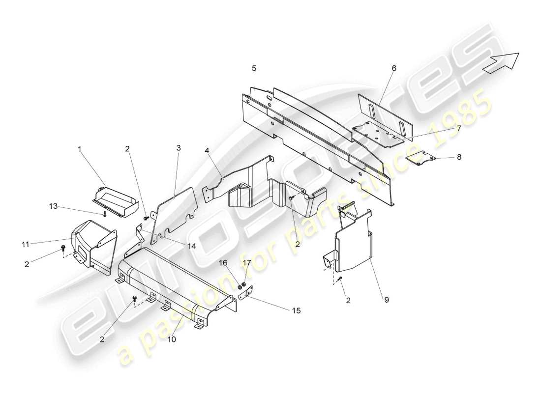 lamborghini gallardo coupe (2006) cross panel with scuttle parts diagram