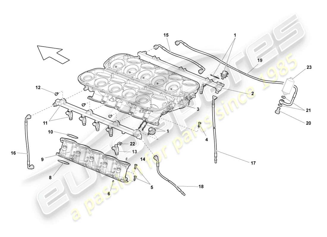 lamborghini gallardo coupe (2006) injection system parts diagram