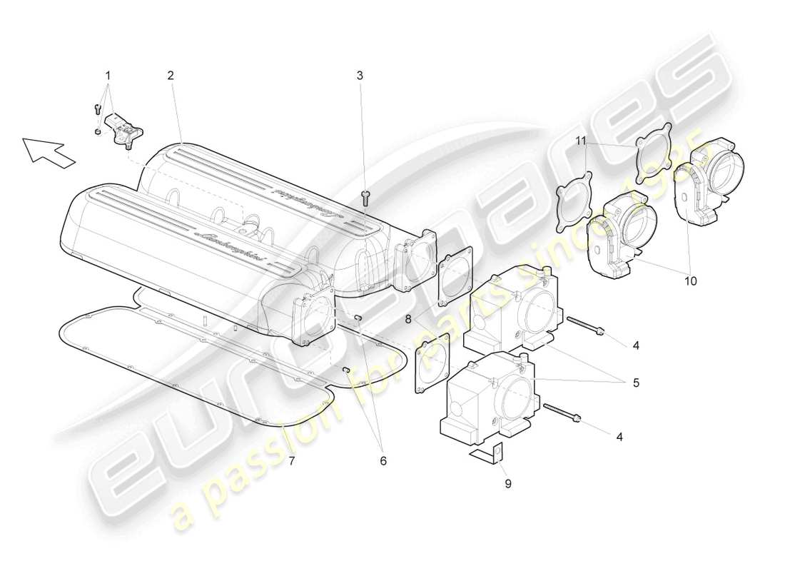 lamborghini gallardo coupe (2008) intake manifold part diagram