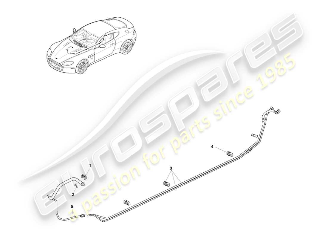 aston martin v8 vantage (2005) fuel pipes part diagram