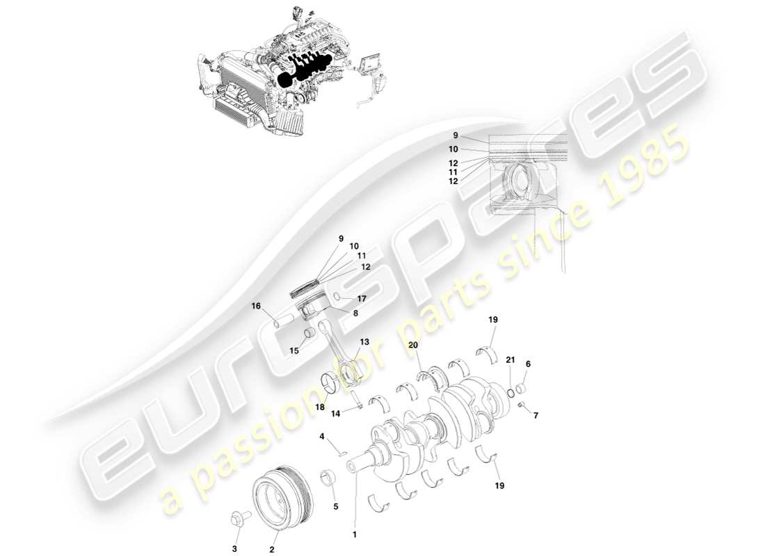 aston martin v8 vantage (2005) power conversion part diagram