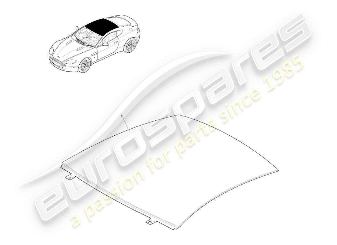 aston martin v8 vantage (2005) roof, coupe part diagram