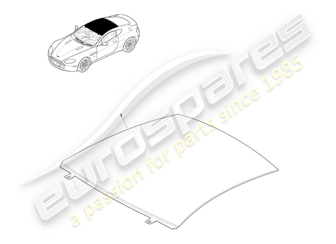 aston martin v8 vantage (2007) roof, coupe part diagram