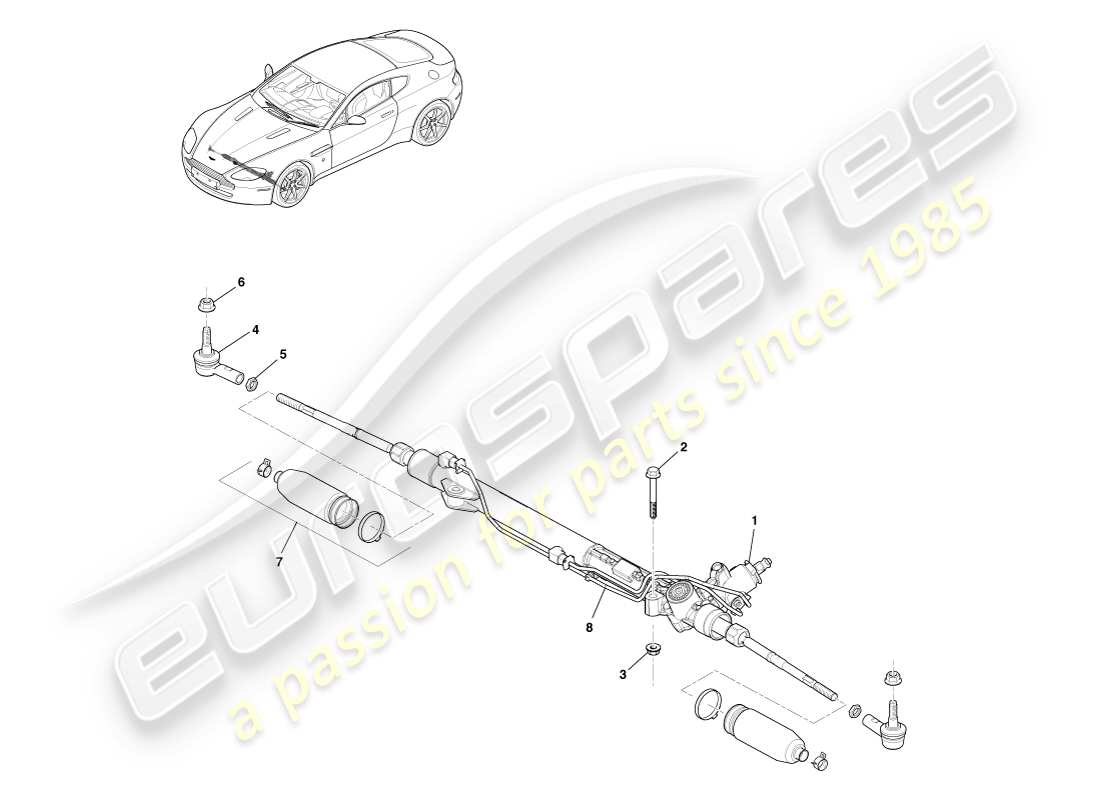 aston martin v8 vantage (2007) power steering, lhd part diagram