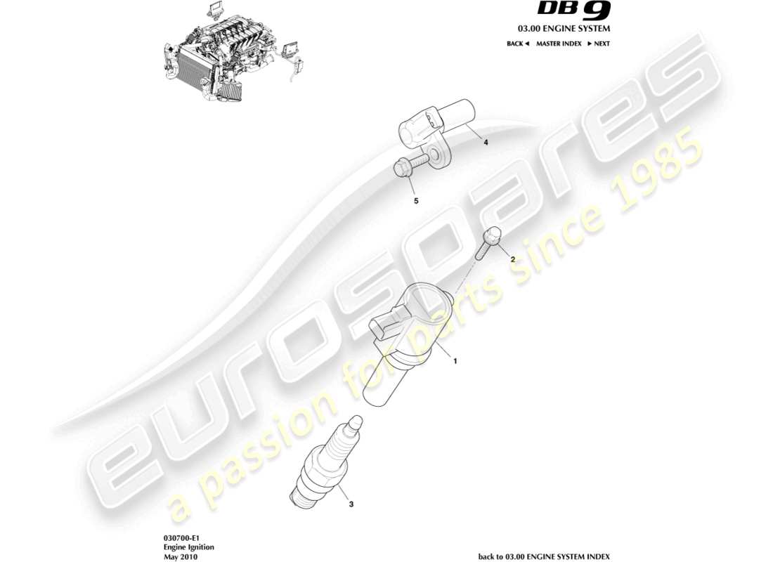 aston martin db9 (2012) ignition part diagram