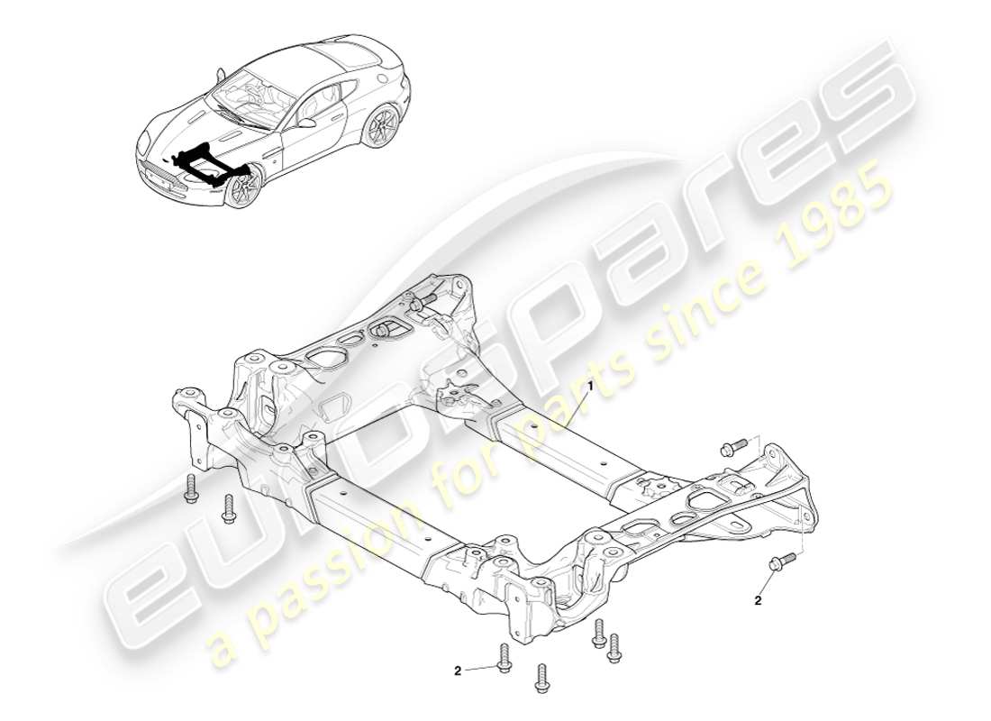 aston martin v8 vantage (2007) front subframe part diagram