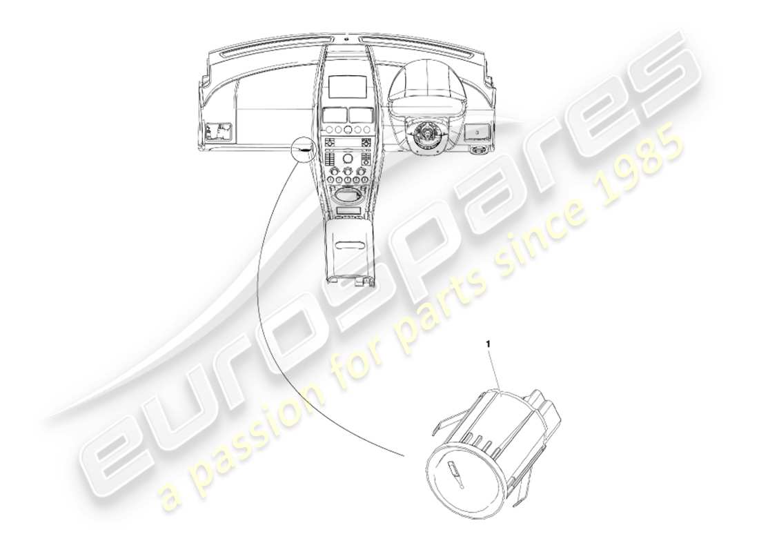 aston martin v8 vantage (2007) glove box switch part diagram