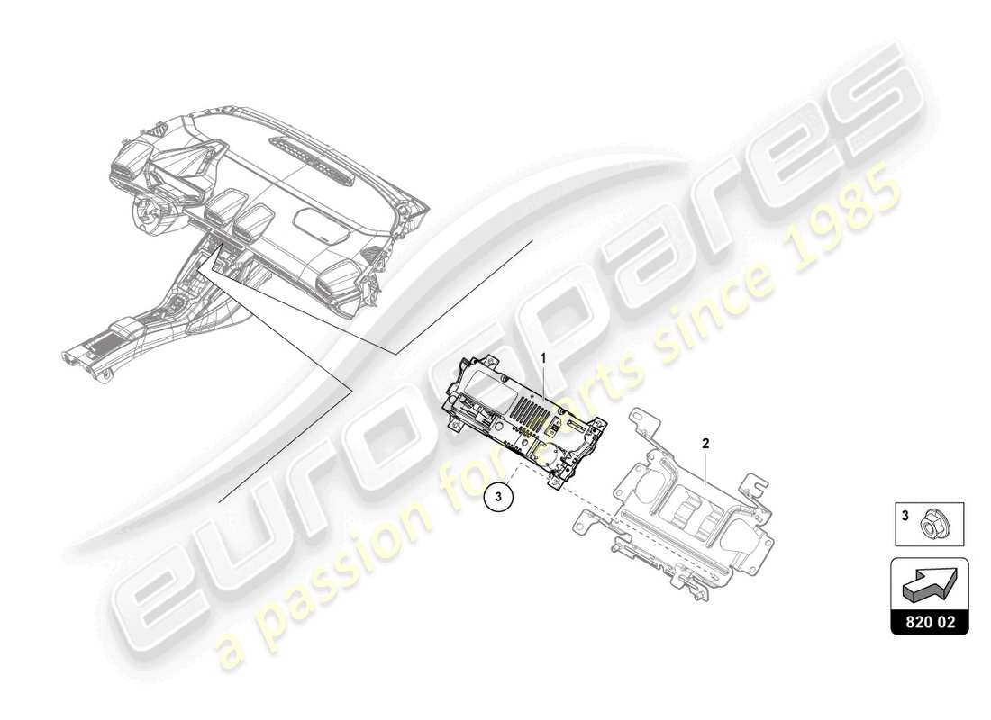 a part diagram from the lamborghini huracan tecnica parts catalogue