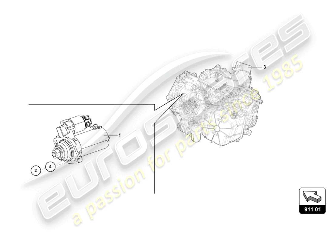 lamborghini super trofeo (2015) starter parts diagram