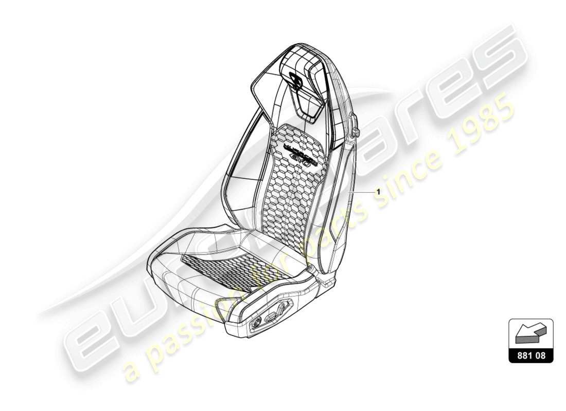 lamborghini evo spyder (2023) seat 'q-citura' part diagram