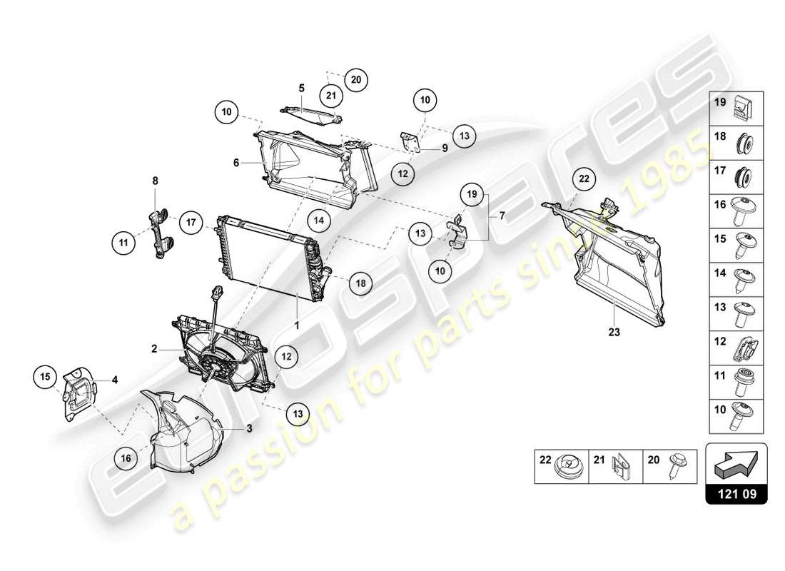 lamborghini sto (2021) cooler for coolant front parts diagram