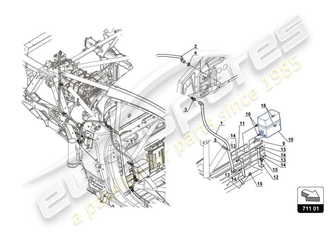 lamborghini gt3 (2017) pneumatic gear changer part diagram