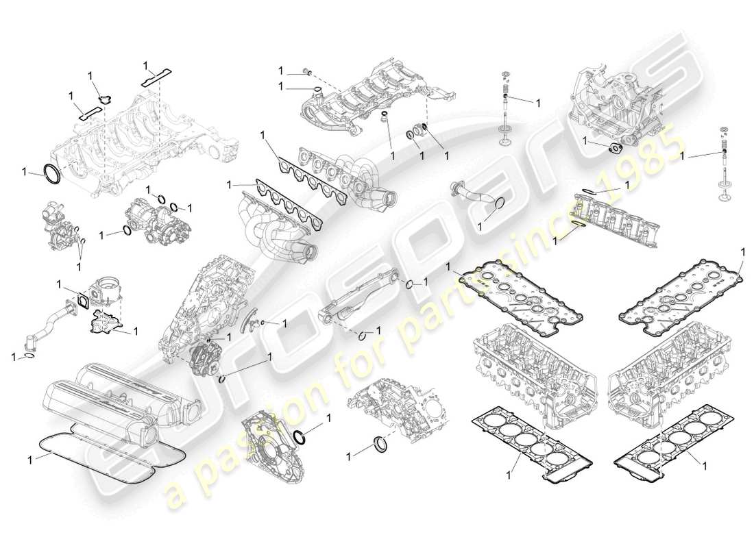 lamborghini gallardo coupe (2006) gasket set for engine part diagram