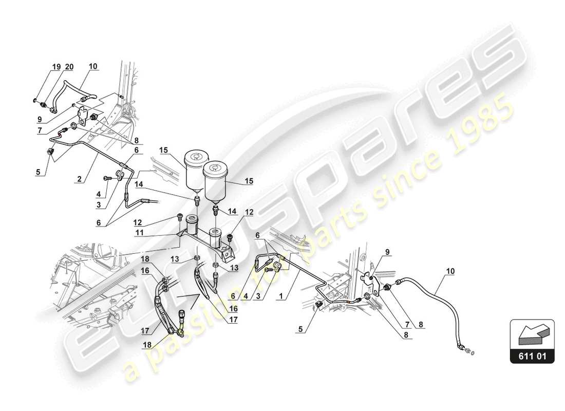 lamborghini gt3 (2017) brake fluid tank parts diagram