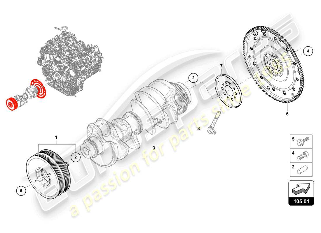 lamborghini urus (2020) flywheel parts diagram