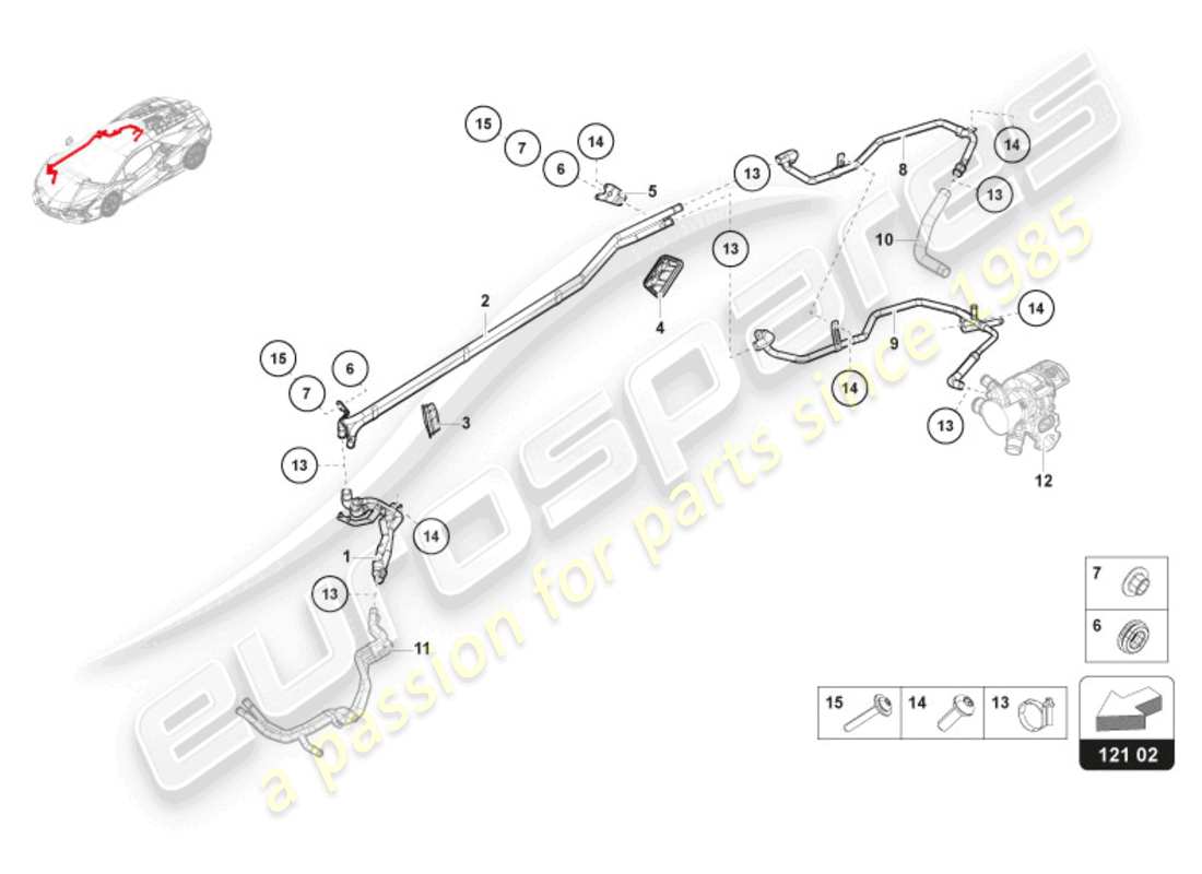 VIEW PARTS DIAGRAMS FROM THE LAMBORGHINI REVUELTO PARTS CATALOGUE a part diagram from the lamborghini revuelto parts catalogue