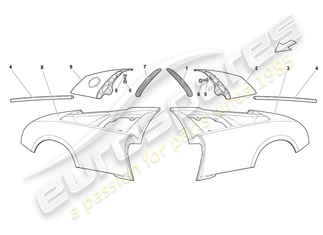 a part diagram from the lamborghini lp640 coupe (2009) parts catalogue