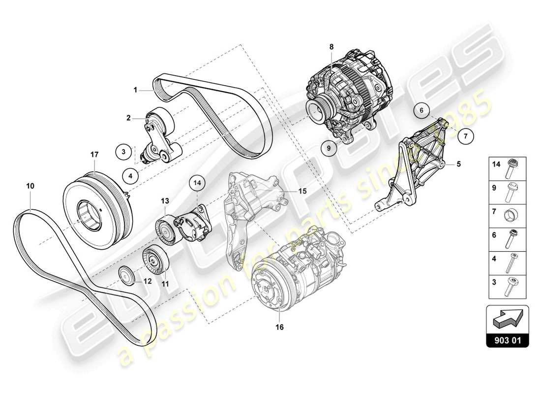 lamborghini urus (2021) alternator parts diagram