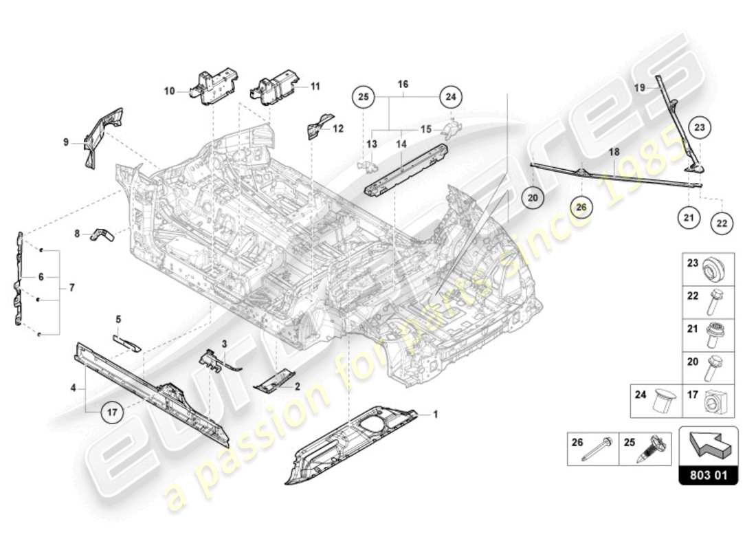 lamborghini urus (2021) underbody part diagram